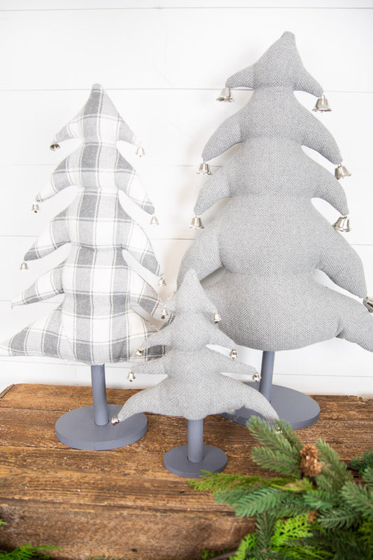 Fabric Christmas Tree Set of 3 Cozy Holiday Tabletop Decor