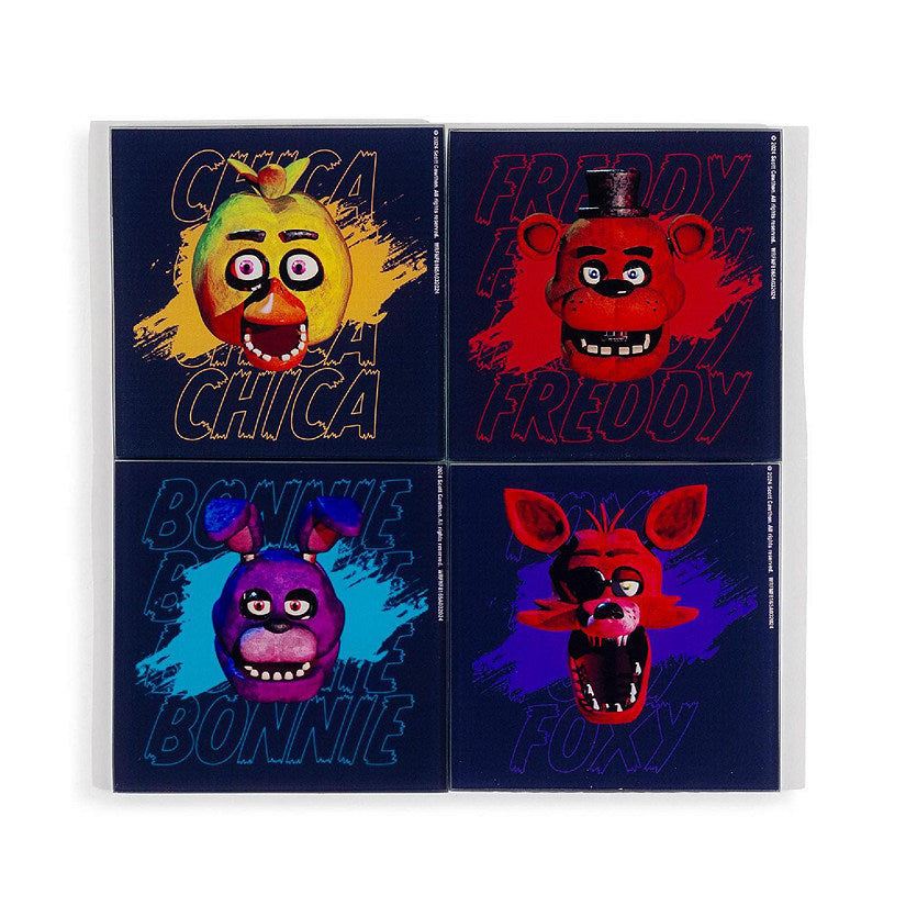 Five Nights At Freddy's Characters Glass Coasters Set of 4 | USA Decoration®