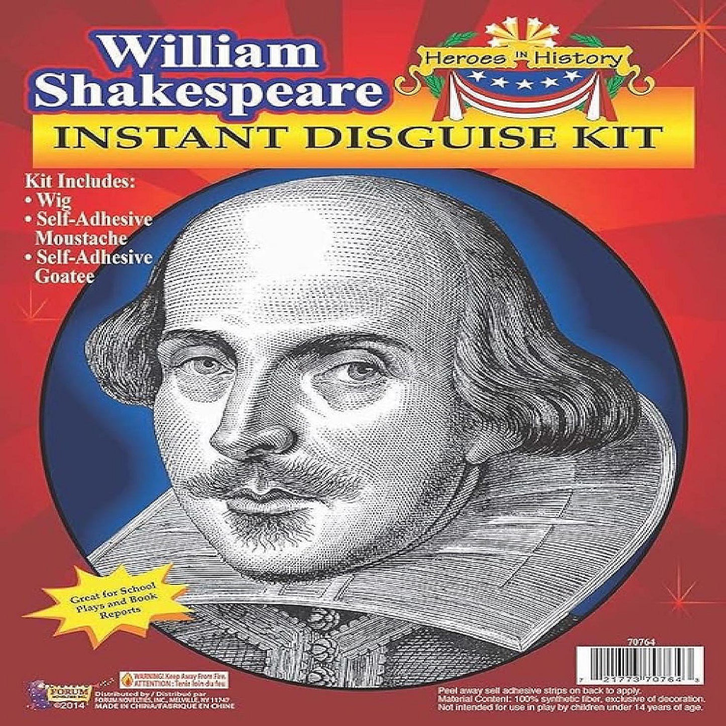 Forum Novelties Men's Heroes In History Instant Disguise Kit William Shakespeare | USA Decoration®