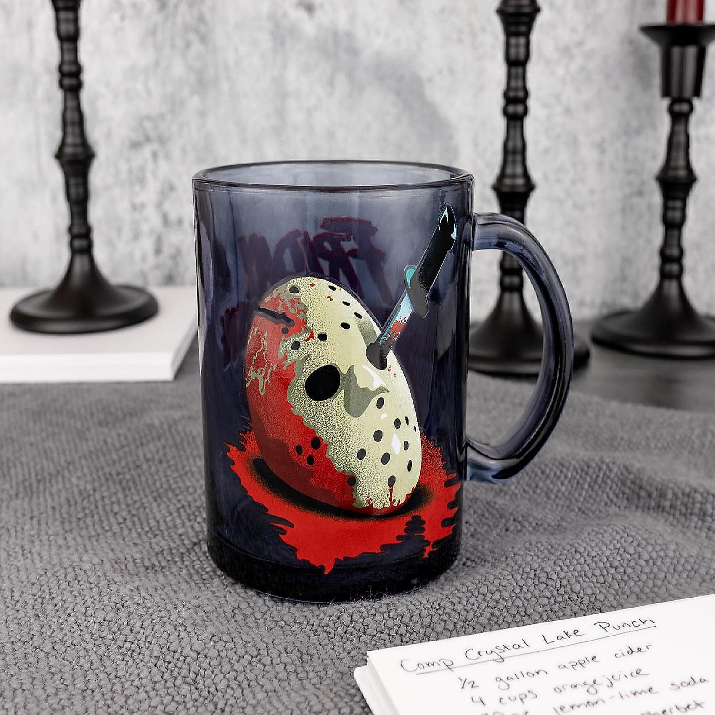 Friday the 13th Jason Voorhees Mask Glass Mug Holds 18 Ounces | USA Decoration®