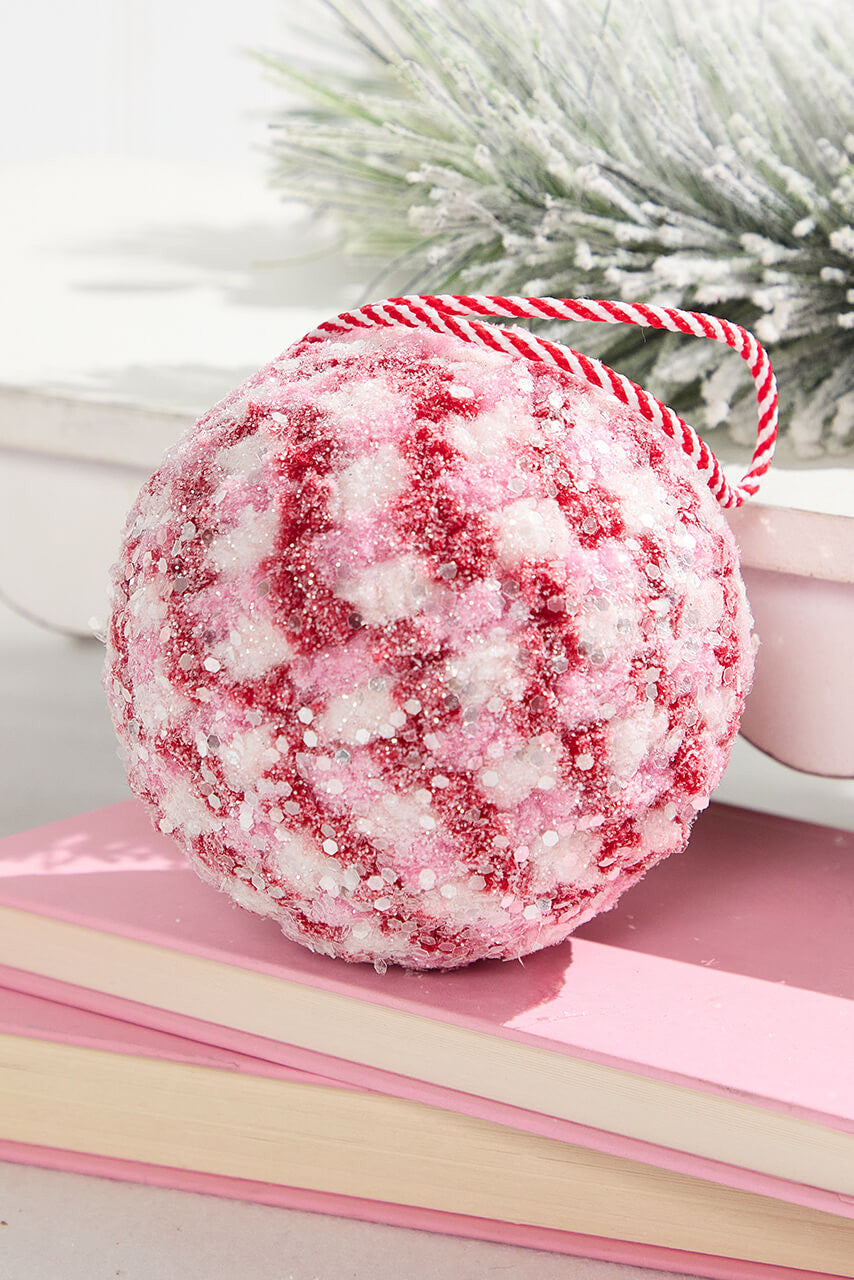 So Sweet Snowglitter Ball Ornament 4 Inch Christmas Decoration
