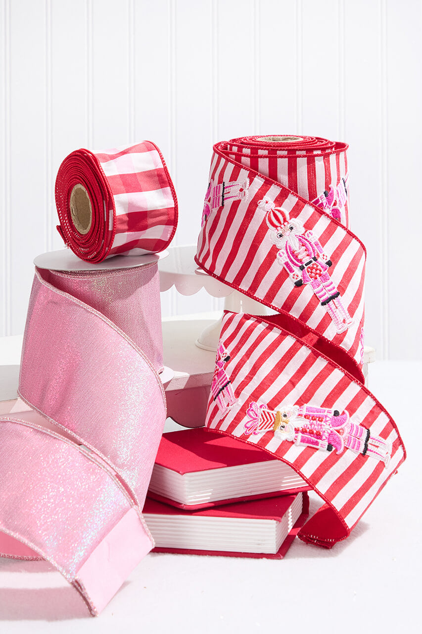 Pink Peppermint Ribbon Mini Bundle – Festive Tree Decor