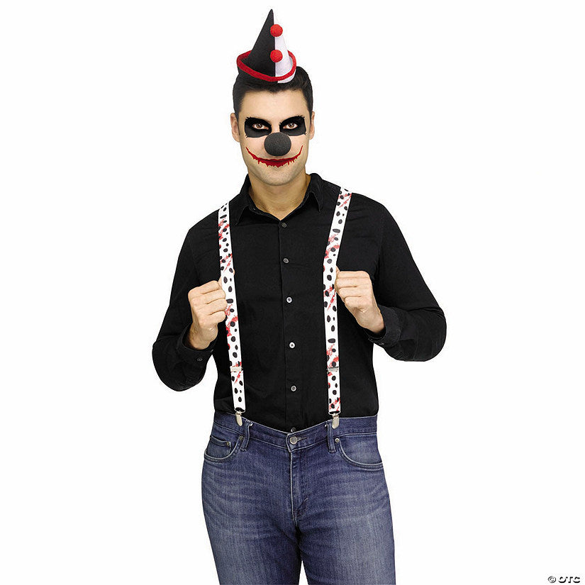 1 Piece(s): Adults Evil Clown Red, Black & White Suspender Set Costume Accessories | USA Decoration®