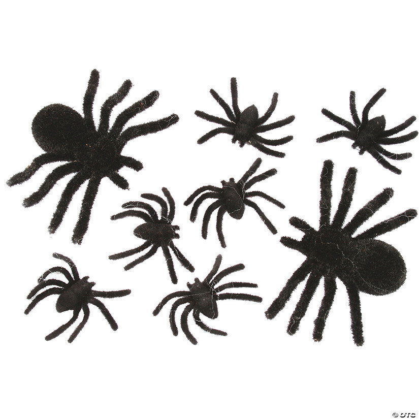 Fuzzy Spider Decorations - Set of 8 | USA Decoration®