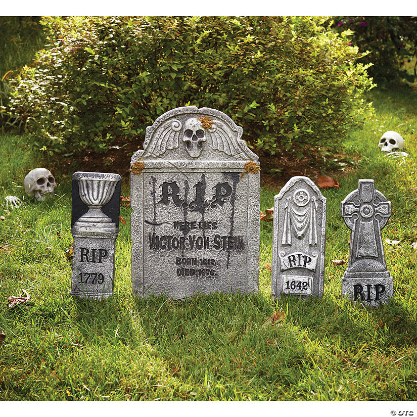 Foam Tombstone Yard Decoration Set - 4 Pc. | USA Decoration®