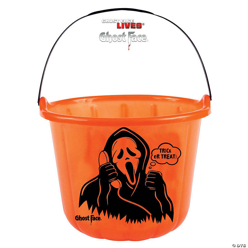 Kids Scream™ Ghost Face Treat Bucket | USA Decoration®