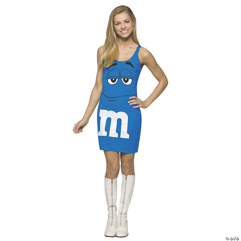 1 Piece(s): Teen Girl's Blue M&M's® Tank Dress Costume - Standard | USA Decoration®
