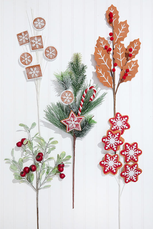 Gingerbread Sprays Mini Bundle Festive Holiday Floral Accents