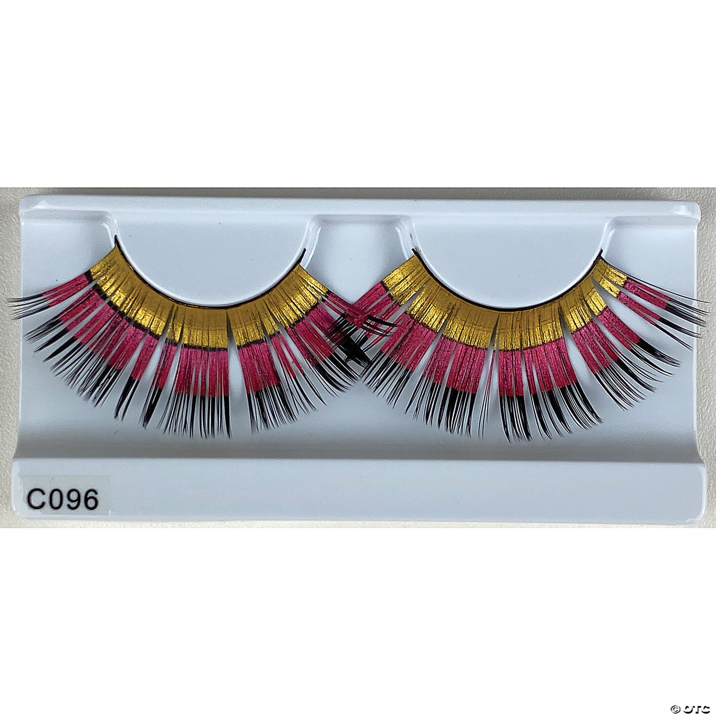 1 Pair: Gold Pink and Black Striped Eyelashes | USA Decoration®