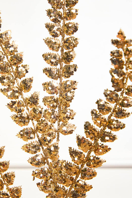 32" Champagne Fern Spray Sparkling Holiday Decoration