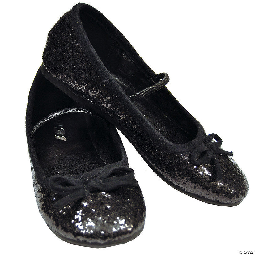 1 Piece(s): Kid’s Black Glitter Ballet Shoes - Size 2/3 | USA Decoration®