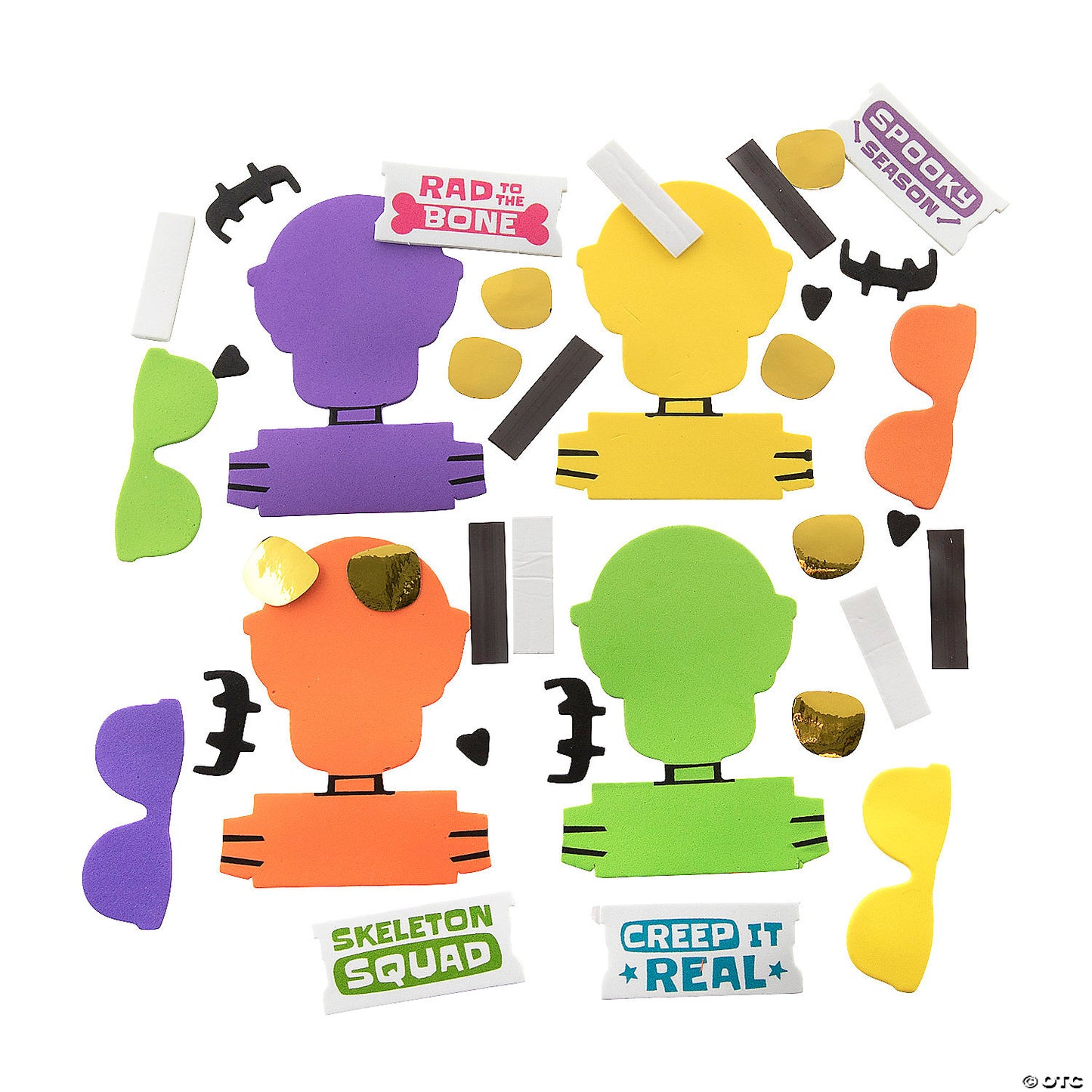 Halloween Cool Skeleton Magnet Craft Kit - Makes 12 | USA Decoration®