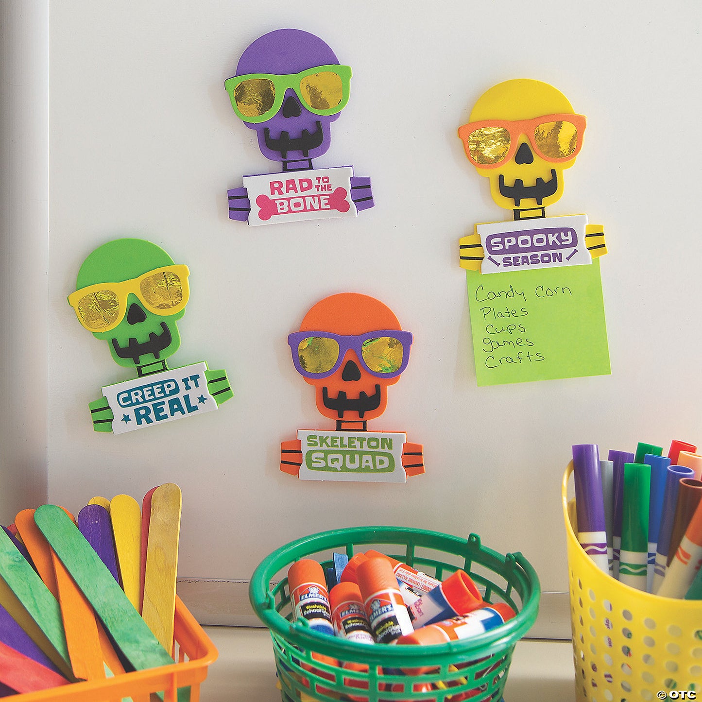 Halloween Cool Skeleton Magnet Craft Kit - Makes 12 | USA Decoration®