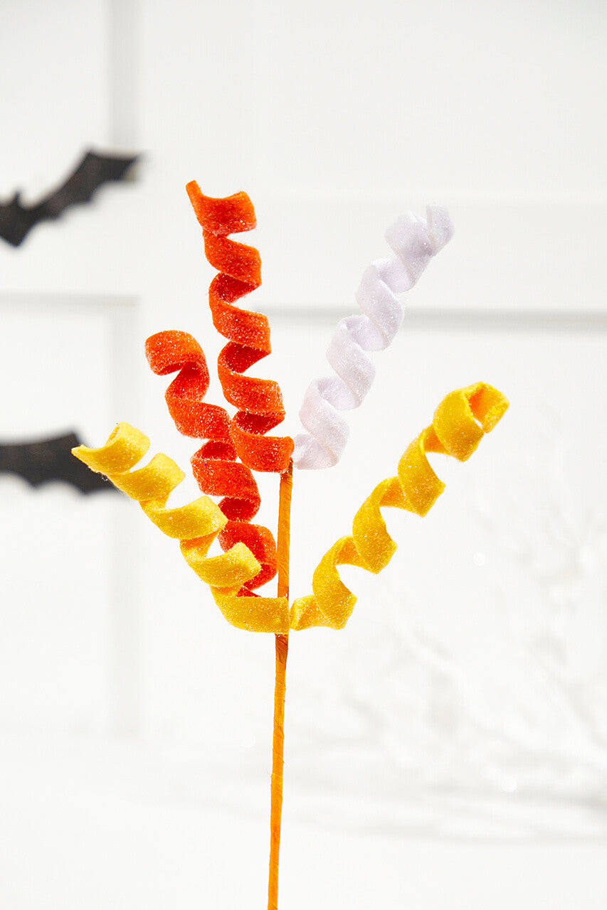 16" Frizzy Curly Pick Decorative Curly Stem Accent.