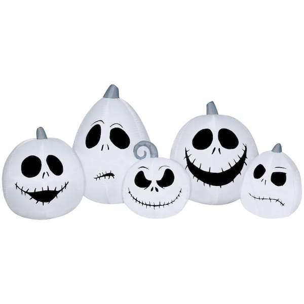 3.5 ft. Tall Airblown-Jack Skellington White Pumpkin Faces-Collection Scene-Disney | USA Decoration