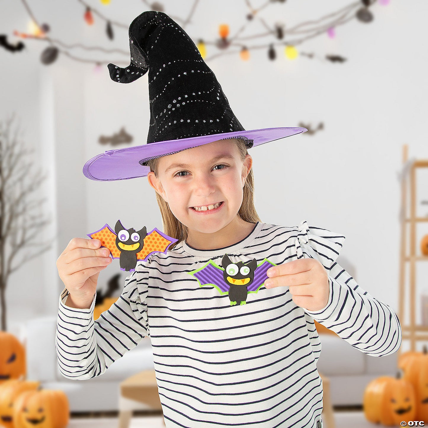 Halloween Patterned Bat Magnet Craft Kit - Makes 12 | USA Decoration®
