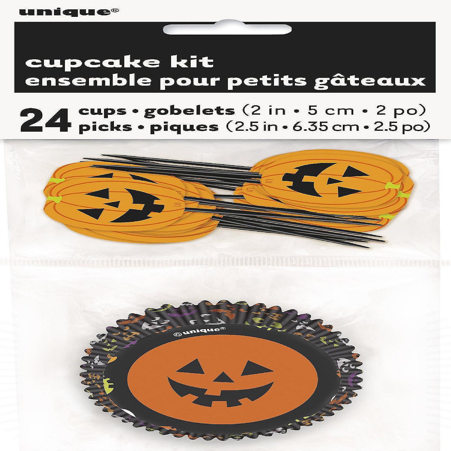 Halloween Pumpkin Faces Cupcake Kit - 24pc | USA Decoration®