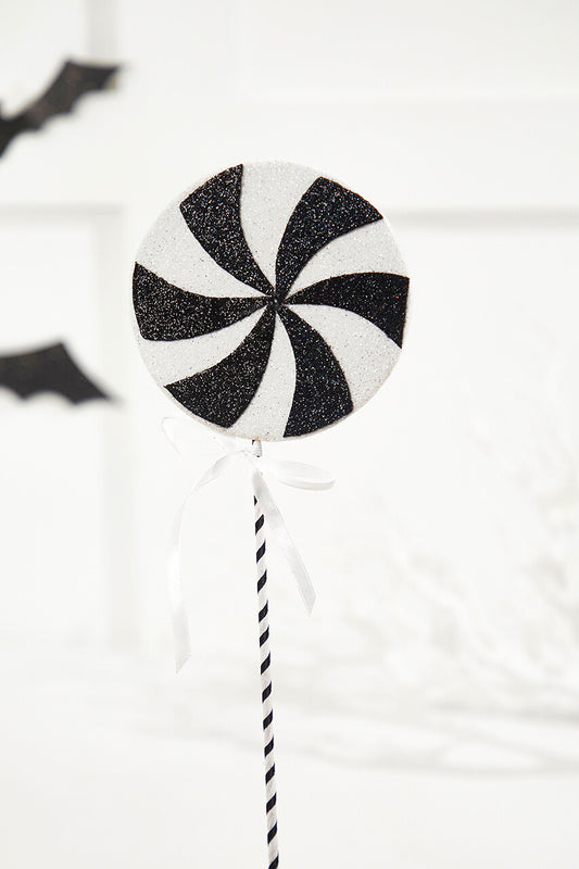 18" x 5" Black and White Lollipop Pick Decorative Party Accessory