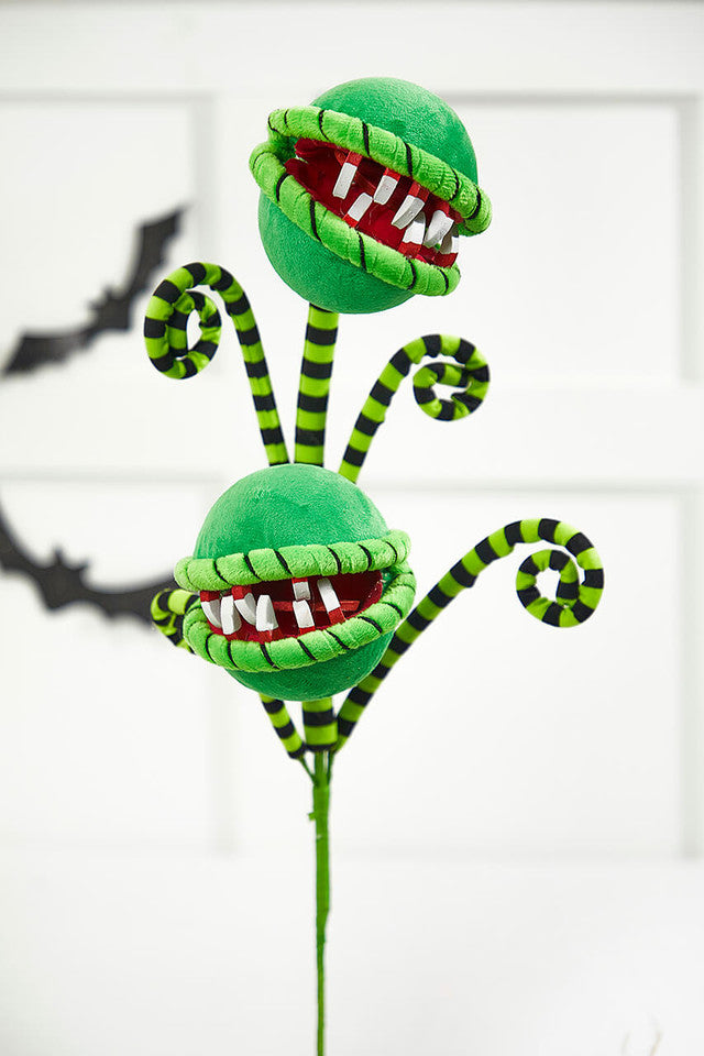26" Carnivorous Plant Curly Spray Unique Spooky Floral Accent