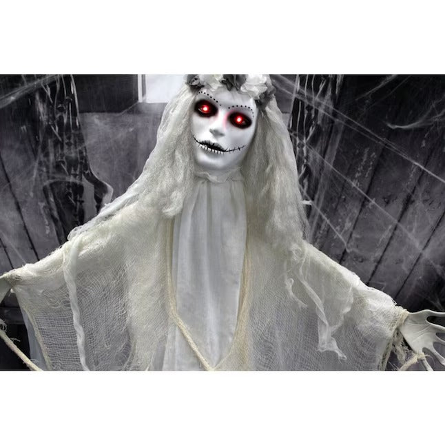 Haunted Hill Farm 6.0-ft Freestanding Talking Lighted Adelaide Ghost Animatronic