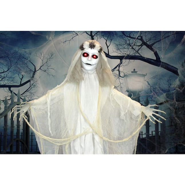 Haunted Hill Farm 6.0-ft Freestanding Talking Lighted Adelaide Ghost Animatronic