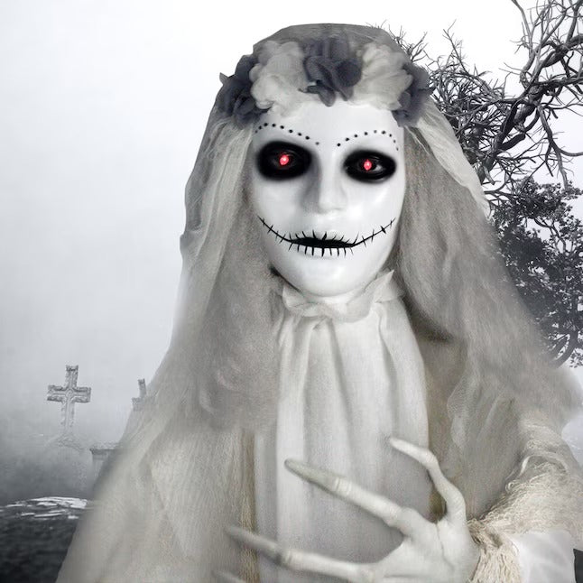 Haunted Hill Farm 6.0-ft Freestanding Talking Lighted Adelaide Ghost Animatronic