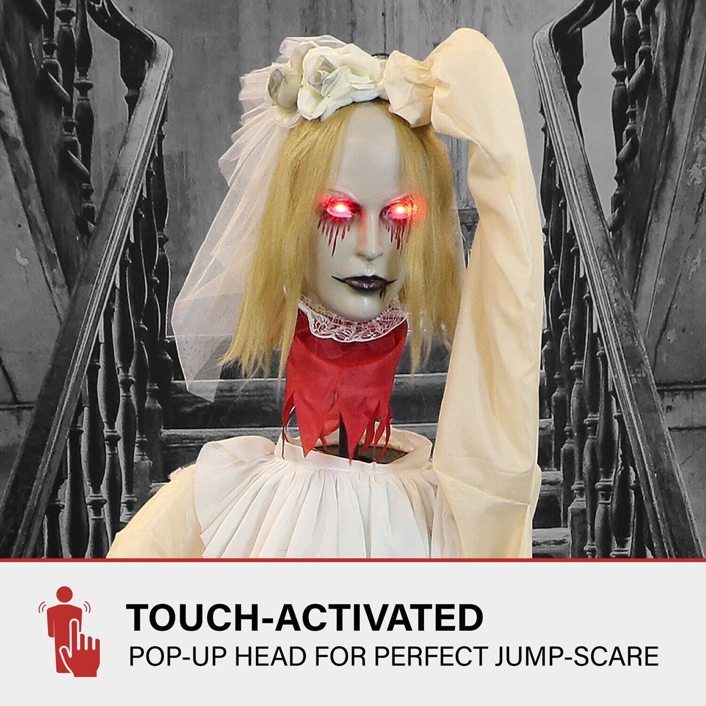 Haunted Hill Farm 5.83-ft Freestanding Talking Lighted Poppy Zombie Animatronic