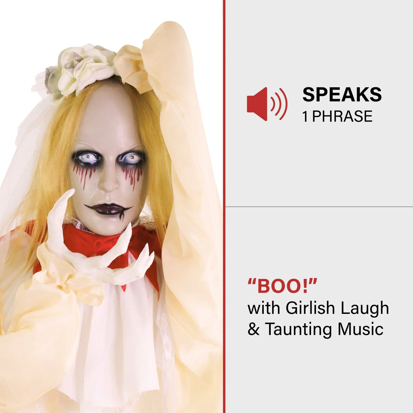 Haunted Hill Farm 5.83-ft Freestanding Talking Lighted Poppy Zombie Animatronic
