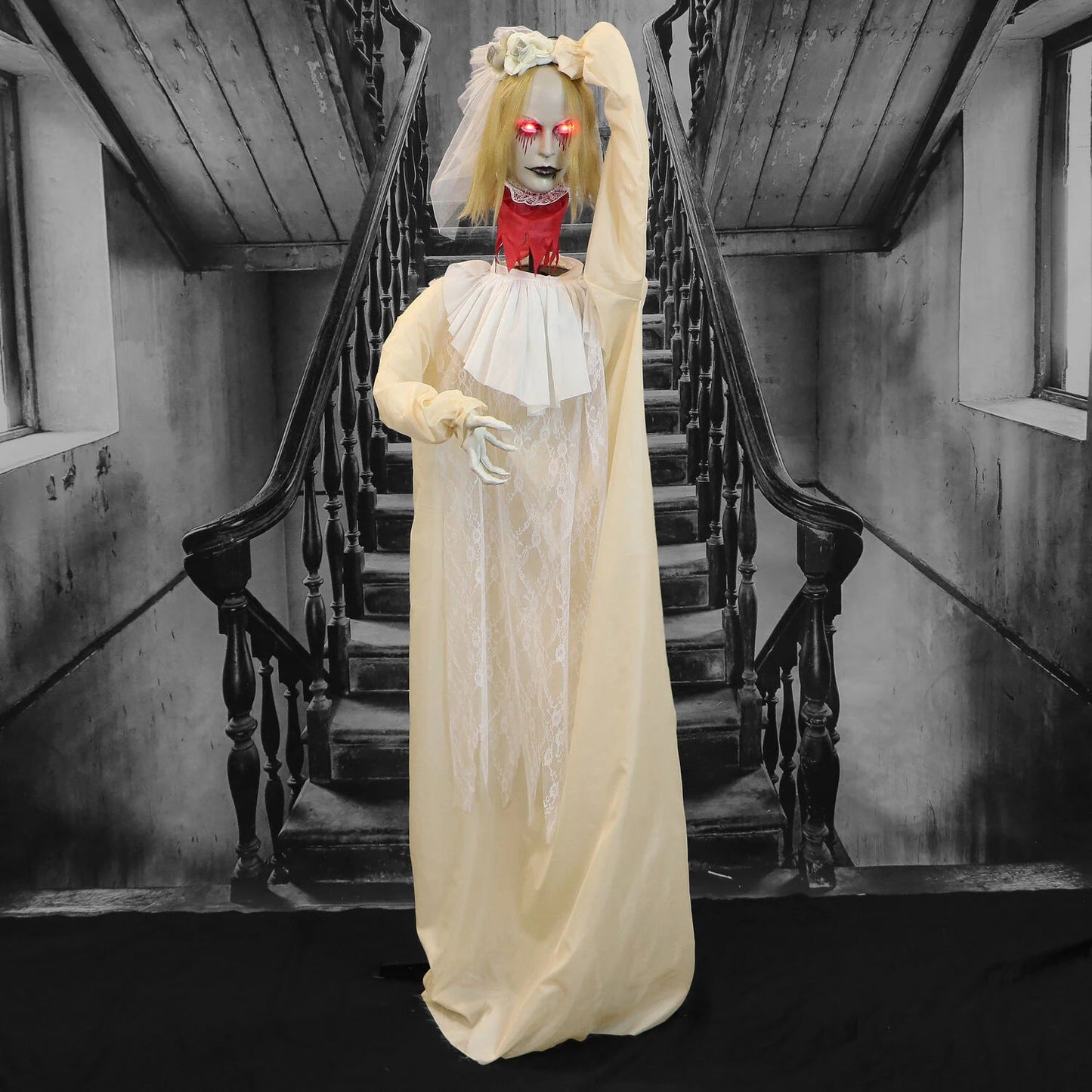 Haunted Hill Farm 5.83-ft Freestanding Talking Lighted Poppy Zombie Animatronic