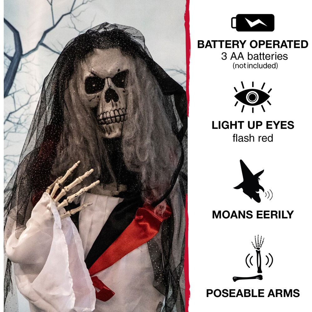 Haunted Hill Farm 5.42-ft Freestanding Talking Lighted Skeleton Animatronic