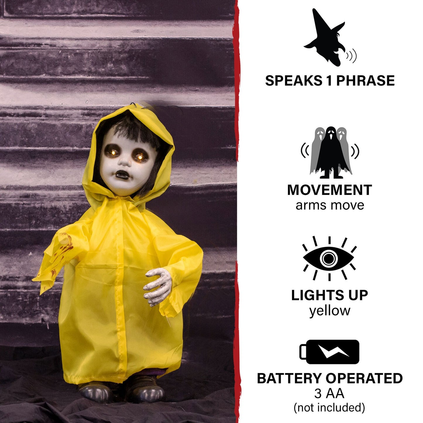 Haunted Hill Farm 2-ft Freestanding Talking Lighted Zombie Animatronic