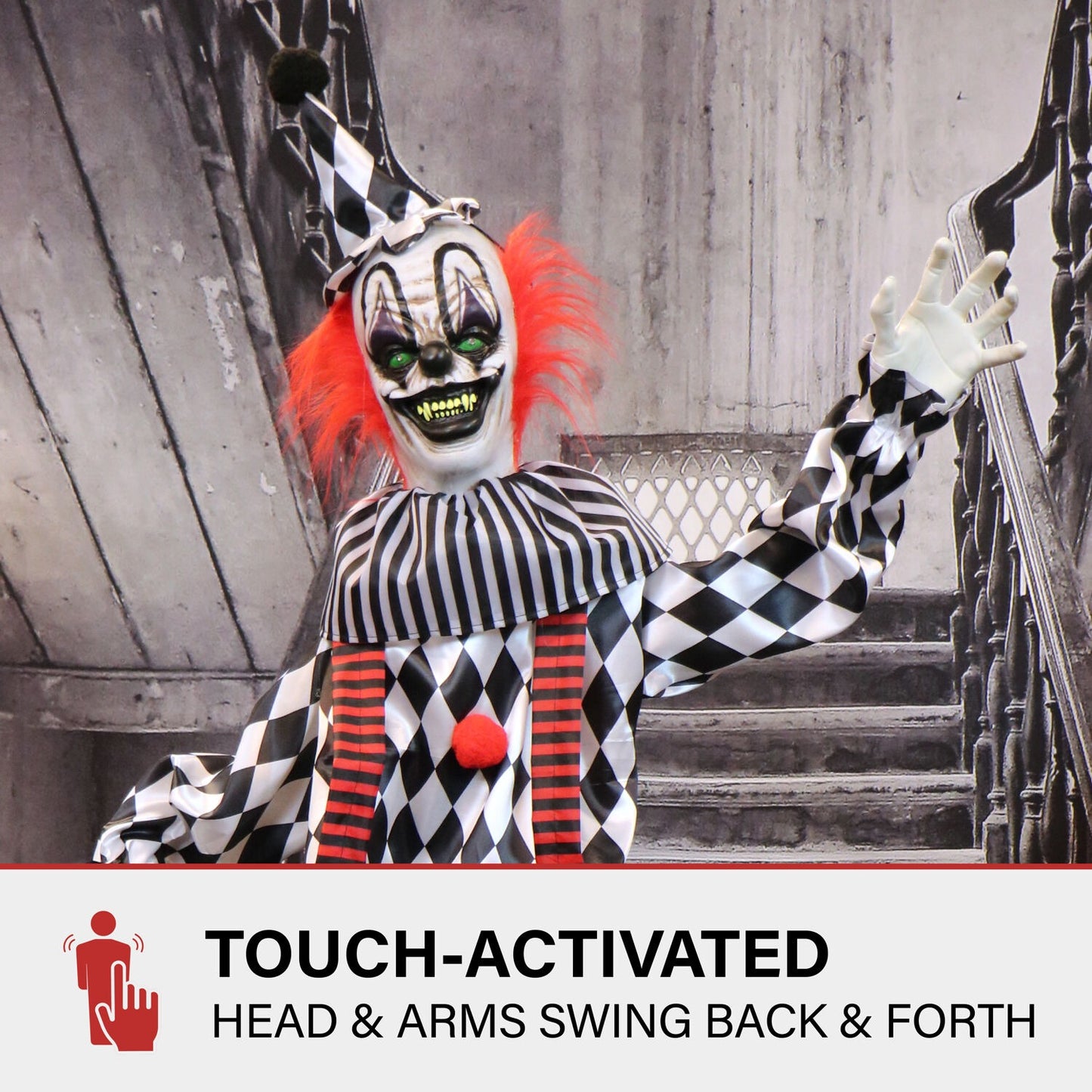 Haunted Hill Farm 6-ft Animated Talking Clown Halloween Prop
