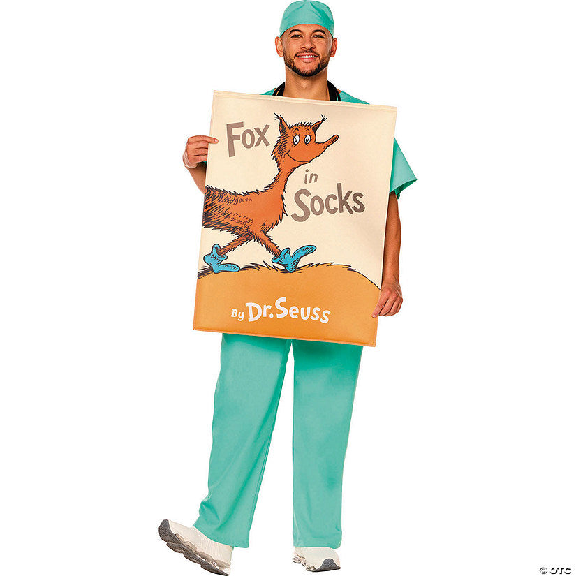 Adults QUIK CHANGE™ Dr. Seuss™ Fox in Socks™ Book Cover Costume - One Size | USA Decoration®