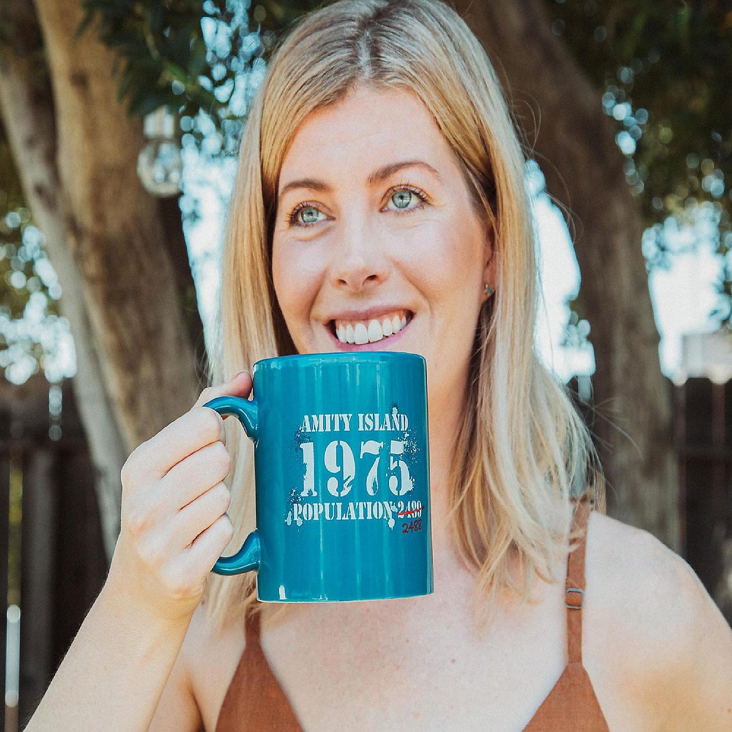 JAWS Amity Island Population Ceramic Mug Holds 20 Ounces | USA Decoration®