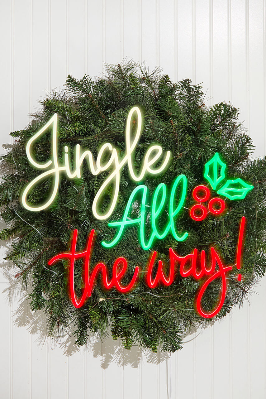 23.4 Inch Jingle All The Way Lit Neon Sign Holiday Decoration