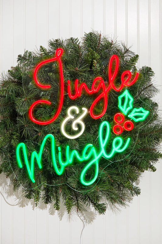 23.1 Inch Jingle Mingle Lit Neon Sign