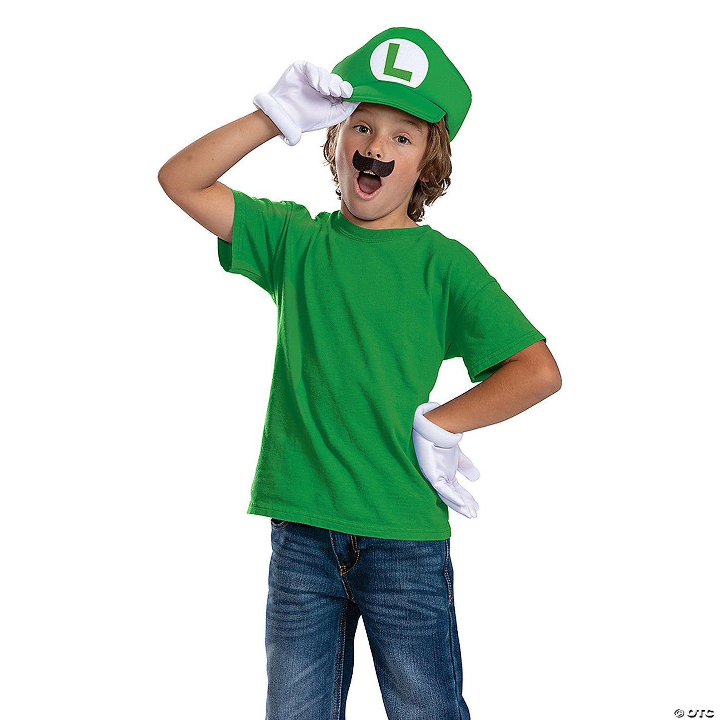 Kids Classic Super Mario Bros.™ Luigi Elevated Costume Accessory Kit | USA Decoration®