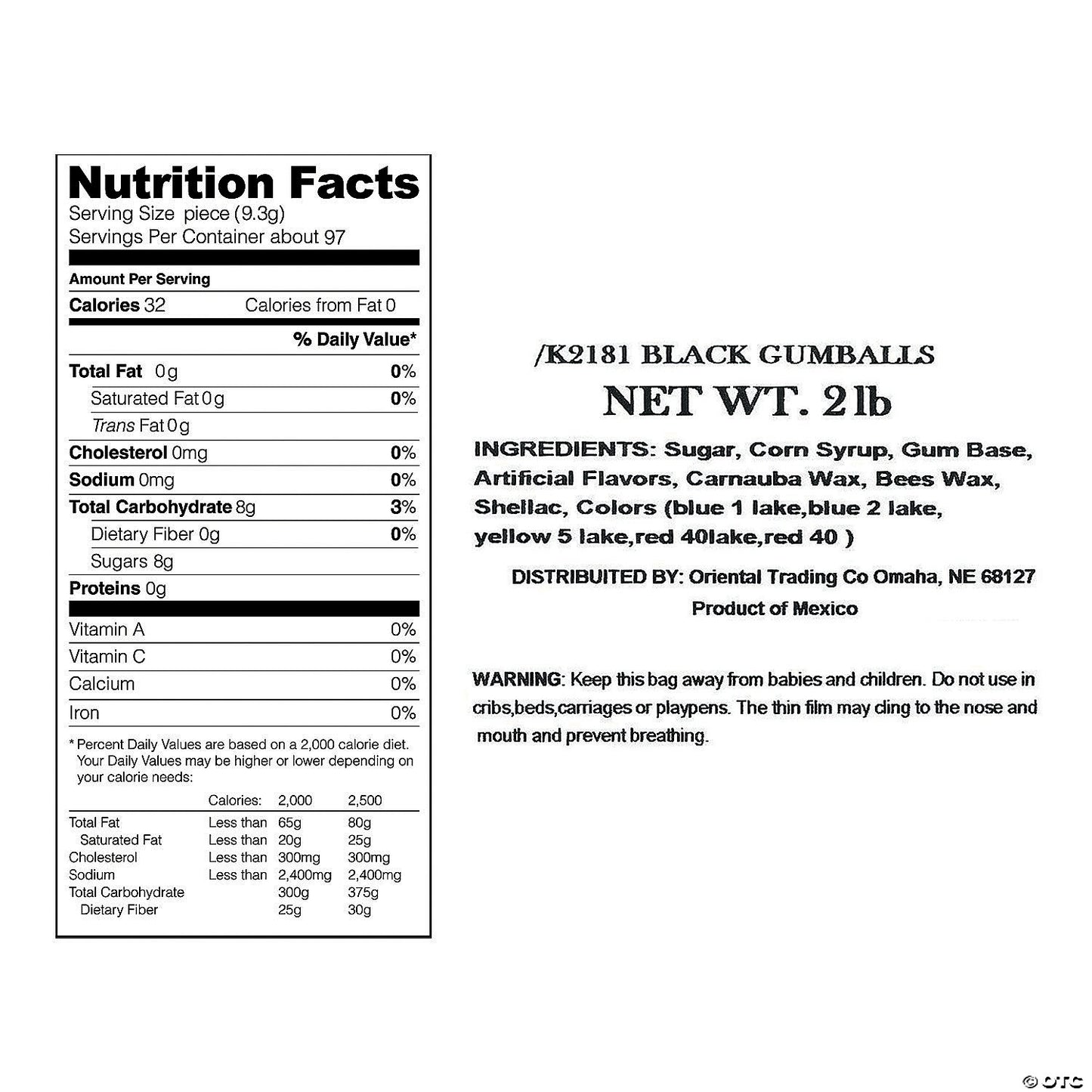 Large Black Gumballs - 97 Pc. | USA Decoration®