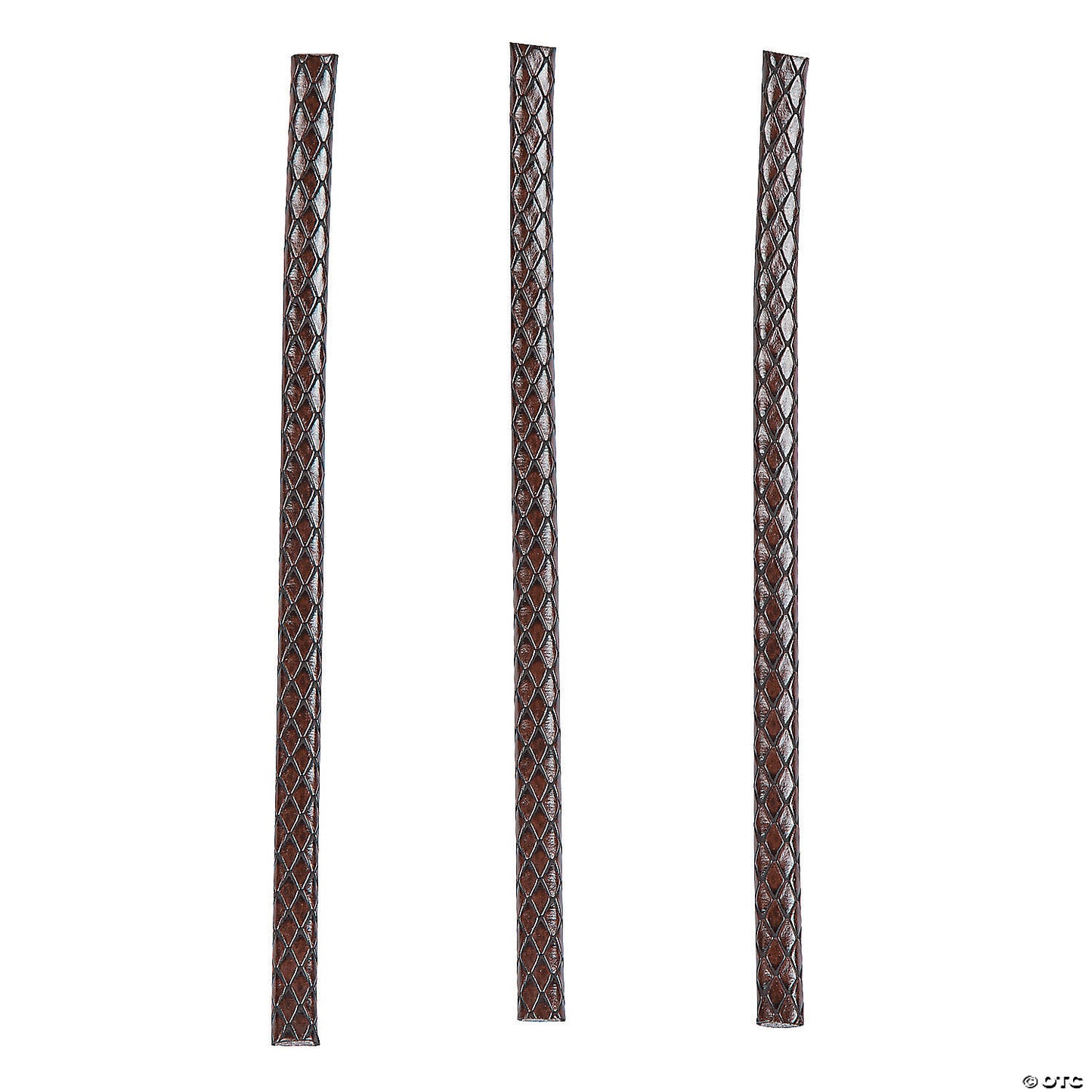 Large Faux Leather Brown Slide Wristbands - 6 Pc.