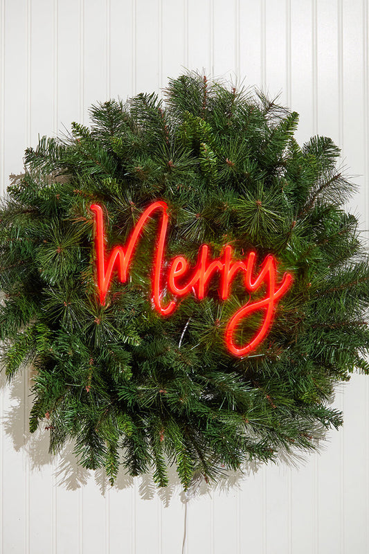 13.8" Merry Lit Neon Sign Bright Holiday LED Decoration