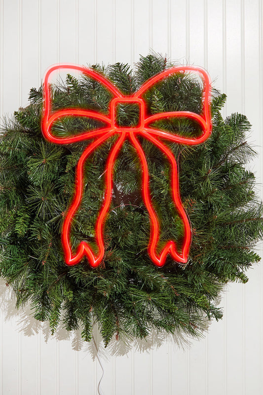 19.3 Inch Bow Lit Neon Sign Holiday Decoration