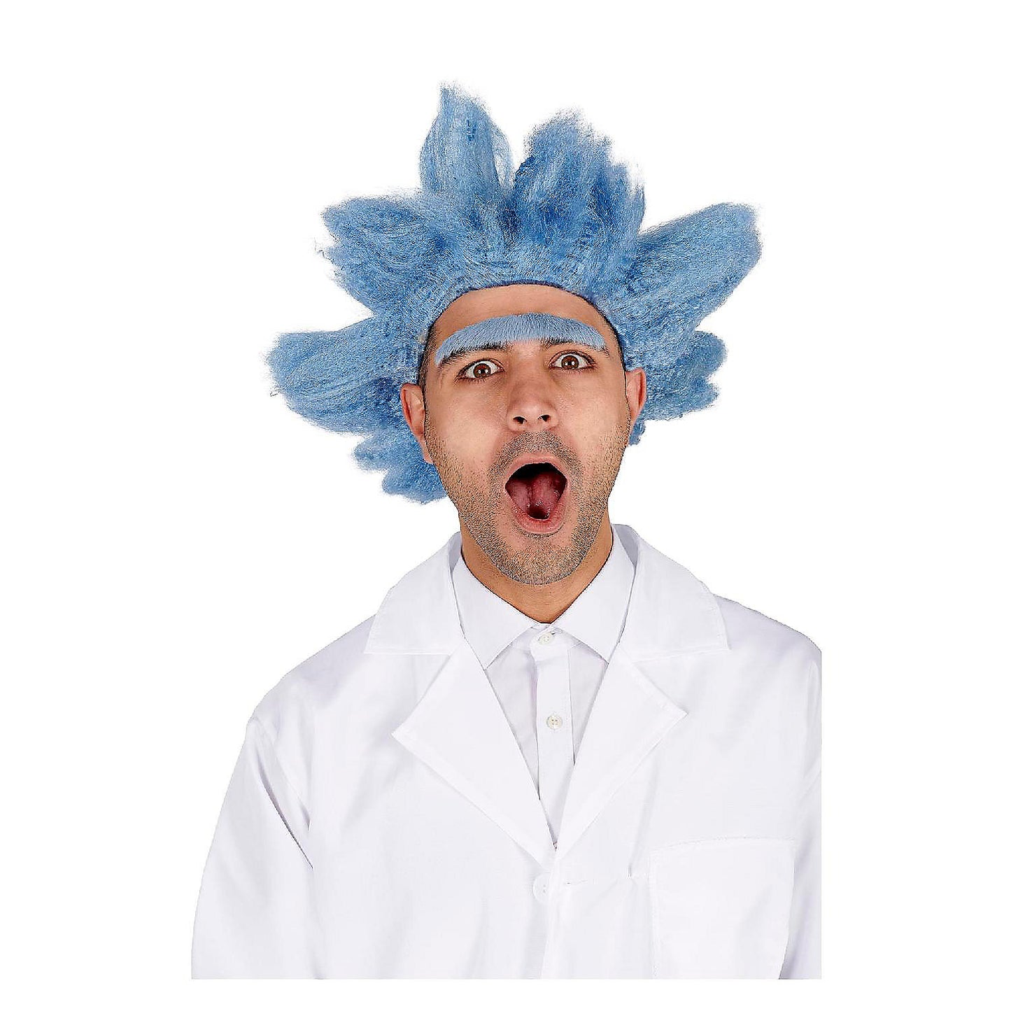 Mad Scientist Adult Costume Wig with Unibrow One Size