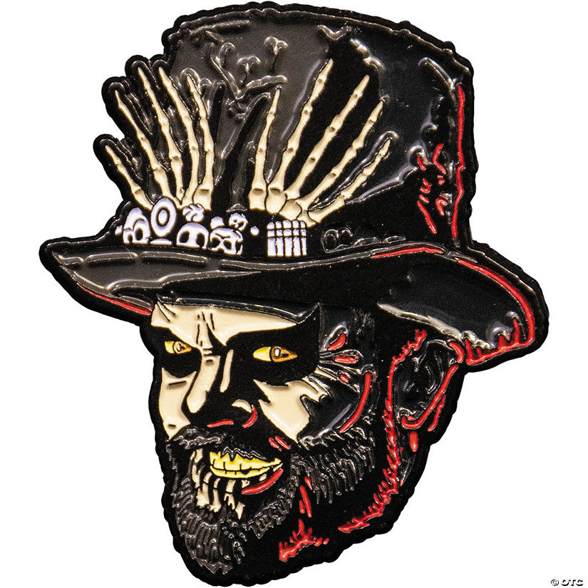 1 Piece(s): 1 3/4" Candy Corn Dr. Death Monster Face Full-Color Enamel Pin | USA Decoration®