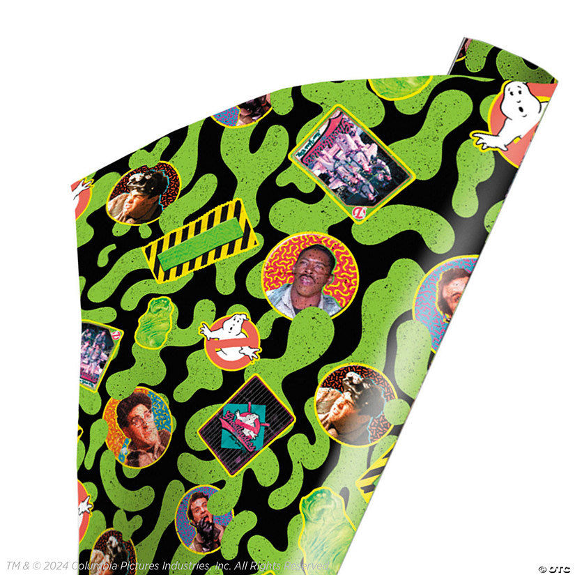 96" x 30" Wrapped in Terror Ghostbusters™ Retro Cheese Wrapping Paper | USA Decoration®