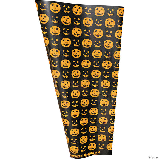 Wrapped in Terror Halloween™ 1978 Black and Orange Pumpkin Wrapping Paper | USA Decoration®