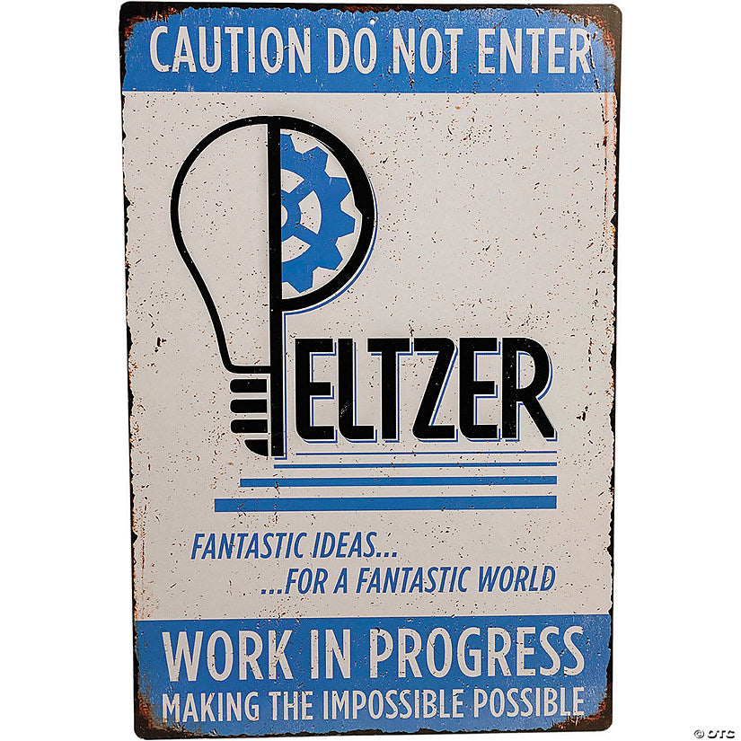 12" x 18" Gremlins™ Peltzer Workshop Metal Sign Halloween Decoration | USA Decoration®