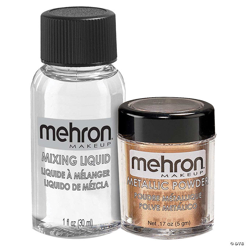 Mehron Metallic Copper Makeup Powder with Mixing Liquid | USA Decoration®