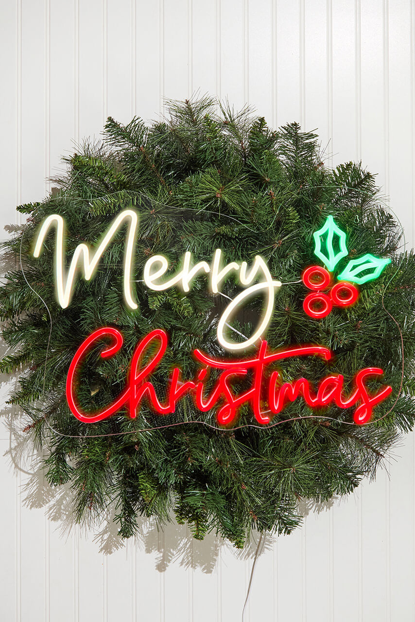 15.7 Inch Merry Christmas Lit Neon Sign Holiday Decoration