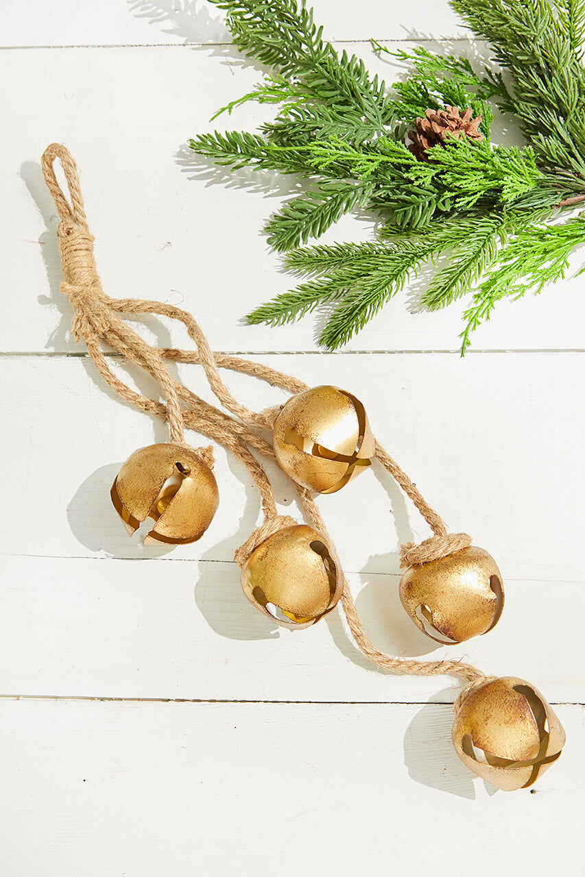 20" Metal Bells Ornament Rustic Hanging Accent for Holiday Decor