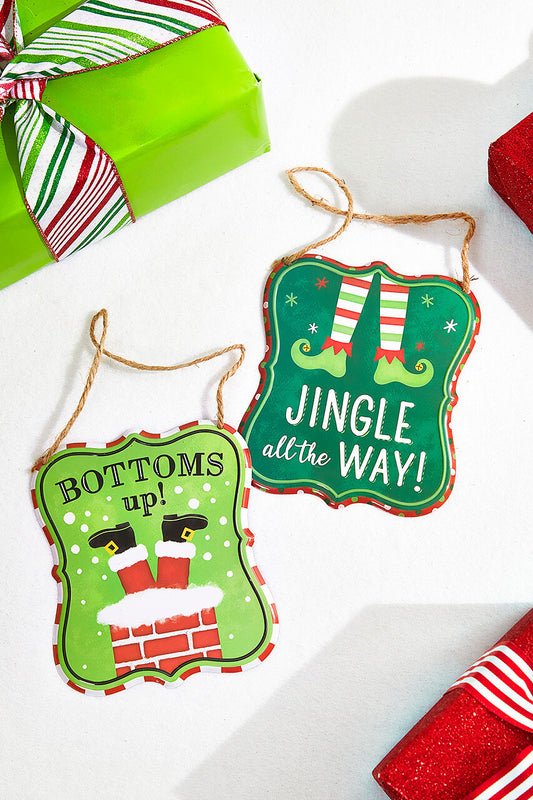 7? × 6? Assorted Christmas Embossed Metal Wall Sign Festive Holiday Decor